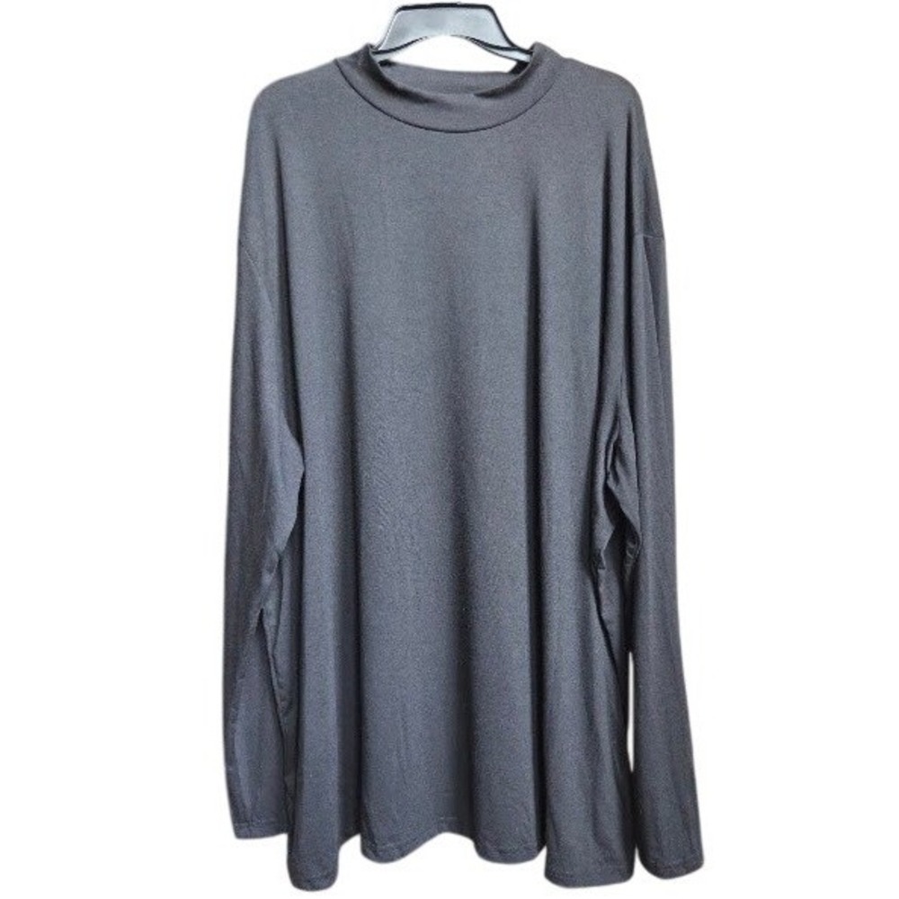 Velvelhall Mens Mock Neck Long Sleeve Shirt Black Size 5XL NWT
